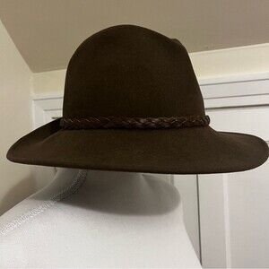 Brown Fedora Hat 100% Wool Made in USA small